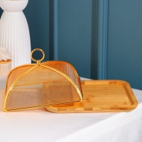 Блюдо для подачи с крышкой Доляна Goldie, 24,5&times;24,5 см