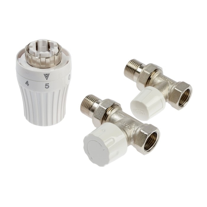 Комплект термостатический Ogint, для радиатора, 3в1, прямой, 1/2 Комплект термостатический Ogint, для радиатора, 3в1, прямой, 1/2", PN10, М30х1.5, 6-28°С