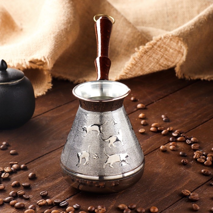 Турка для кофе медная &laquo;Кошки&raquo;, 0,5 л