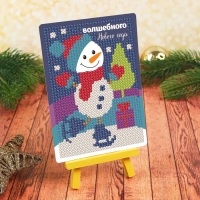 Алмазная мозаика на новый год с частичным заполнением для детей «Снеговик», новогодний набор для творчества Алмазная мозаика на новый год с частичным заполнением для детей «Снеговик», новогодний набор для творчества
