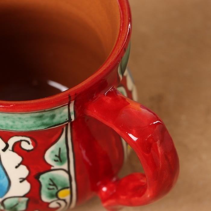 Кружка Риштанская Керамика Кружка Риштанская Керамика "Цветы", 330 мл, красный