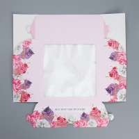 Коробка для капкейков и бенто-торта, кондитерская упаковка &laquo;Вкусного настроения&raquo;, 25 х 25 х 10 см