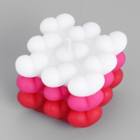 Свеча фигурная "Бабл Сердце" 6 см, бело-розовая Свеча фигурная "Бабл Сердце" 6 см, бело-розовая