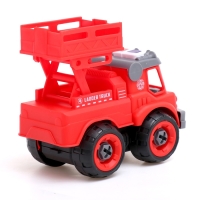 Конструктор винтовой &laquo;Пожарный транспорт&raquo;, набор 2 штуки, с отверткой, 59 деталей