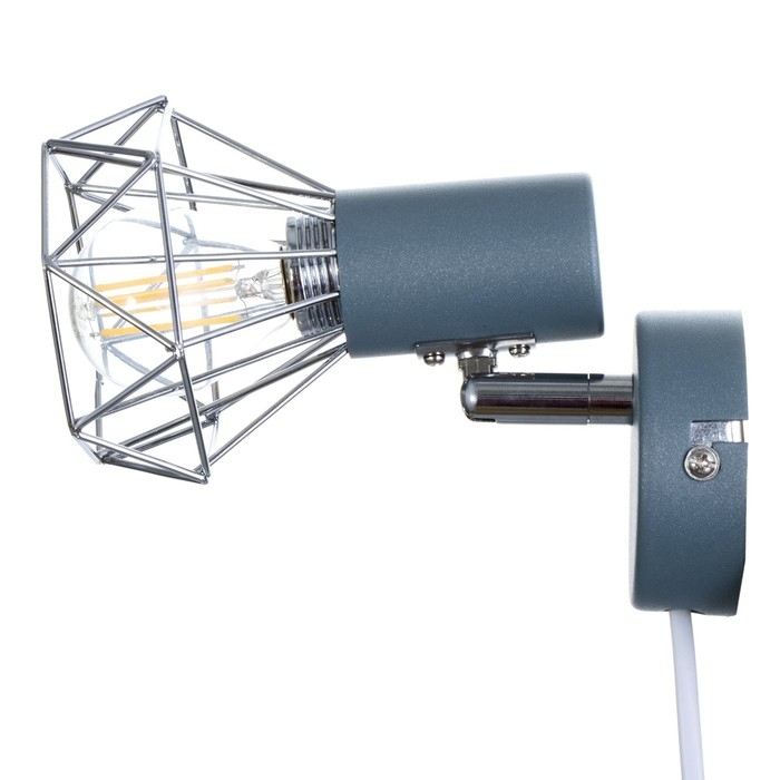 Бра с переключателем на проводе "Виола" Е14 40Вт синий 13х10х18см