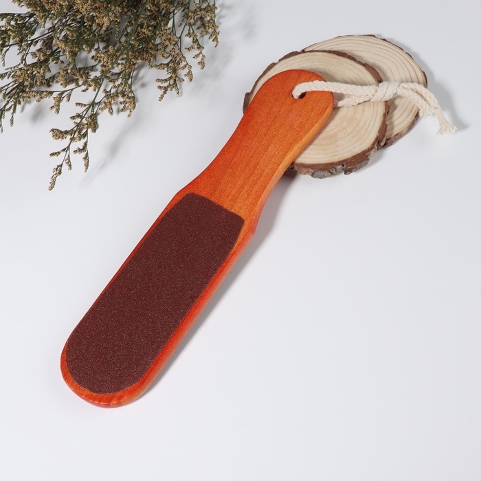 Пилка для ног, наждачная, двусторонняя, 26 см, деревянная
