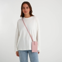 Сумка женская, кросс-боди, на магните, цвет розовый