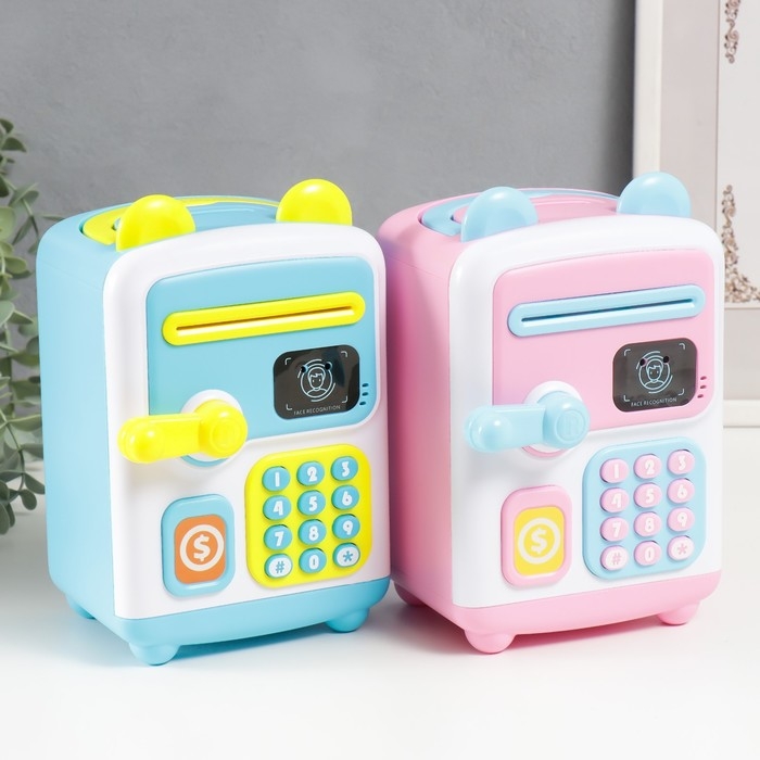 Копилка пластик Копилка пластик "Сейф с ушками" кодовый замок, звук АА МИКС 19,5х14х26 см