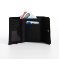 Кошелёк женский на кнопке, цвет чёрный Кошелёк женский на кнопке, цвет чёрный