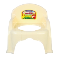 Горшок детский &laquo;Утенок&raquo; с крышкой, слоновая кость / белый 310х295х280мм