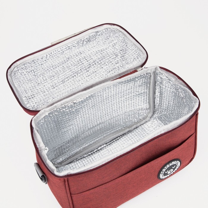 Термосумка на молнии 5.7 л, длинный ремень, цвет красный Термосумка на молнии 5.7 л, длинный ремень, цвет красный