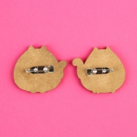 Значки деревянные, неразлучники &laquo;Мир Дружба Жвачка&raquo;, 2 шт., 8 х 12 см.