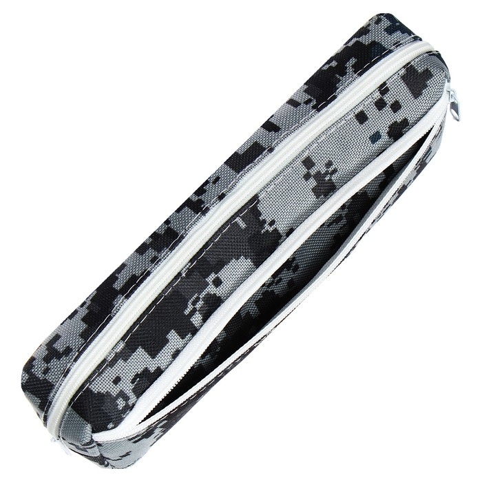 Пенал школьный на молнии Calligrata Пенал школьный на молнии Calligrata "Миллитари", 2 отделения, серый