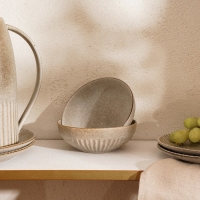 Набор мисок фарфоровых SL Home &laquo;Монти&raquo;, 700 мл, d=16,5 см, цвет бежевый