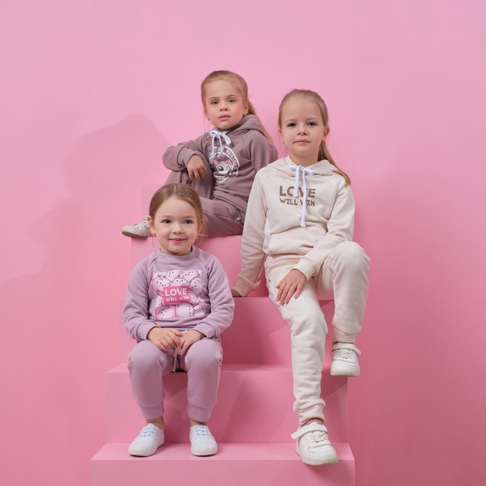 Худи для девочки KAFTAN Худи для девочки KAFTAN "Dream", размер 30 (98-104), цвет бежевый