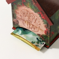 Чайный домик "Happy new Tea" 10,5х9,5х12 см Чайный домик "Happy new Tea" 10,5х9,5х12 см