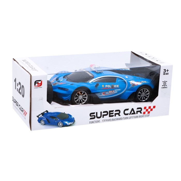 Машина радиоуправляемая «Полиция», работает от батареек, цвет синий Машина радиоуправляемая «Полиция», работает от батареек, цвет синий