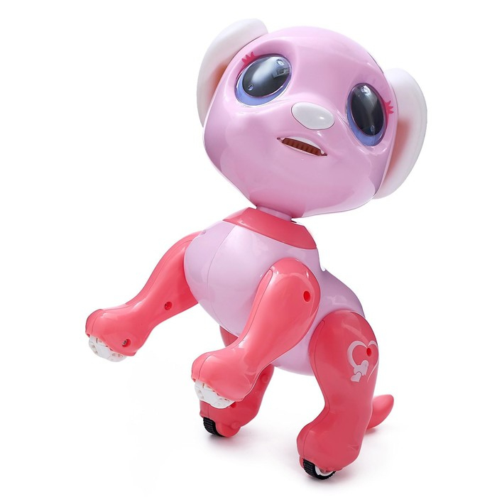 Робот собака &laquo;Питомец&raquo; WOOW TOYS, на пульте управления, интерактивный: звук, свет, танцующий, на аккумуляторе, розовый