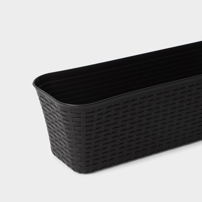 Ящик балконный &laquo;Ротанг&raquo;, 57,5 см, 12 л, цвет коричневый