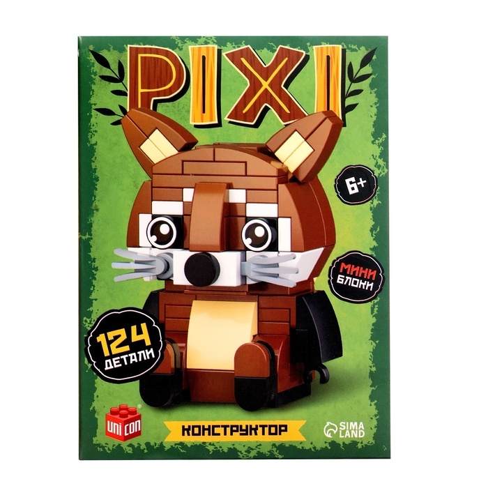 Конструктор «PIXI. Енот», мини блоки, 124 детали Конструктор «PIXI. Енот», мини блоки, 124 детали