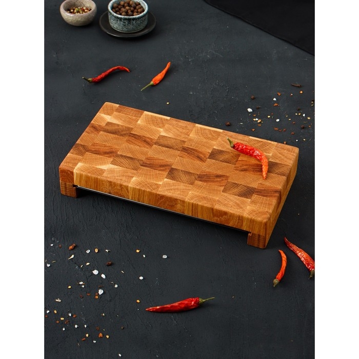 Доска разделочная торцевая с гастроемкостью металлической Mаgistrо, 30,5×16,5×5 см, дуб Доска разделочная торцевая с гастроемкостью металлической Mаgistrо, 30,5×16,5×5 см, дуб