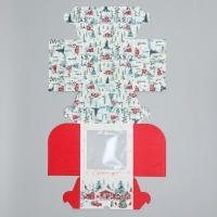 Коробка складная на 4 капкейка с окном «С Новым годом!», 16 х 16 х 10 см, Новый год Коробка складная на 4 капкейка с окном «С Новым годом!», 16 х 16 х 10 см, Новый год