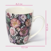 Кружка фарфоровая Доляна &laquo;Душистые розы&raquo;, 350 мл