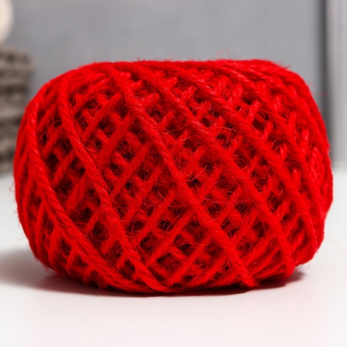 Пряжа 100% джут "Softino Jute Colored" 50м &plusmn;2м красный 50 гр