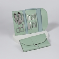 Набор маникюрный «Люси», 10 предметов, кожзам-чехол, цвет ментоловый Набор маникюрный «Люси», 10 предметов, кожзам-чехол, цвет ментоловый