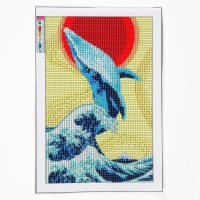 Алмазная мозаика с полным заполнением на холсте &laquo;Кит&raquo;&lrm;, 20 х 30 см