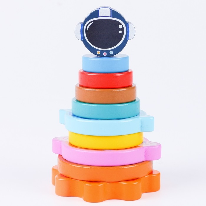 Деревянная пирамидка &laquo;Космос&raquo;, 16 см