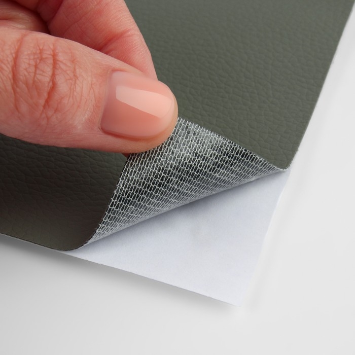 Искусственная кожа, с клеевой основой, 137 &times; 50 см, 0,5 мм, цвет серый