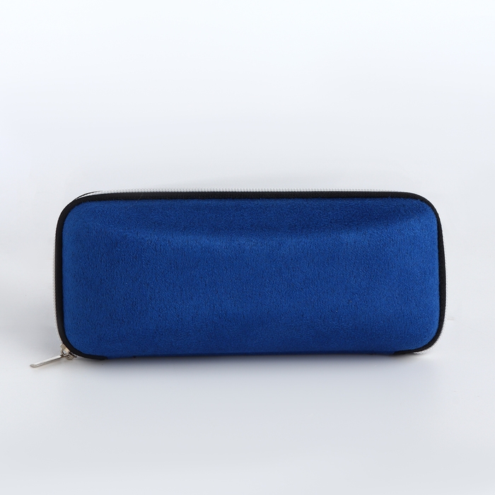 Футляр для очков на молнии, длина 17 см, цвет синий