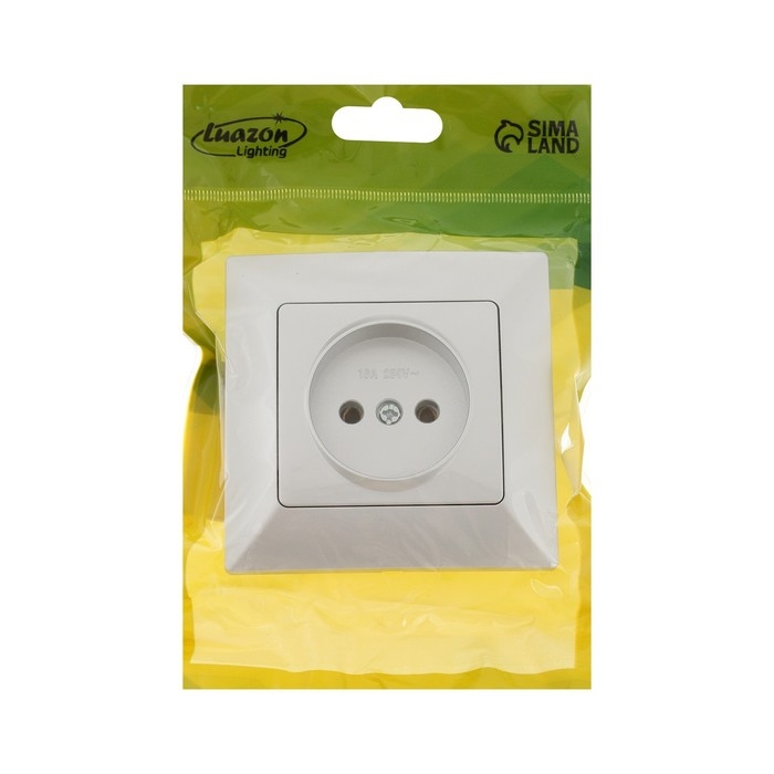 Розетка одноместная Luazon Lighting "Антей", 10 А, скрытая, без з/к, серебристая