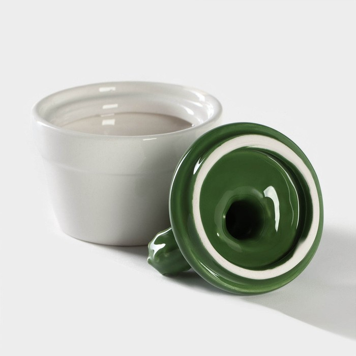 Банка для хранения сыпучих продуктов Доляна &laquo;Кактус&raquo;, 170 мл, 8&times;8&times;12 см, керамическая