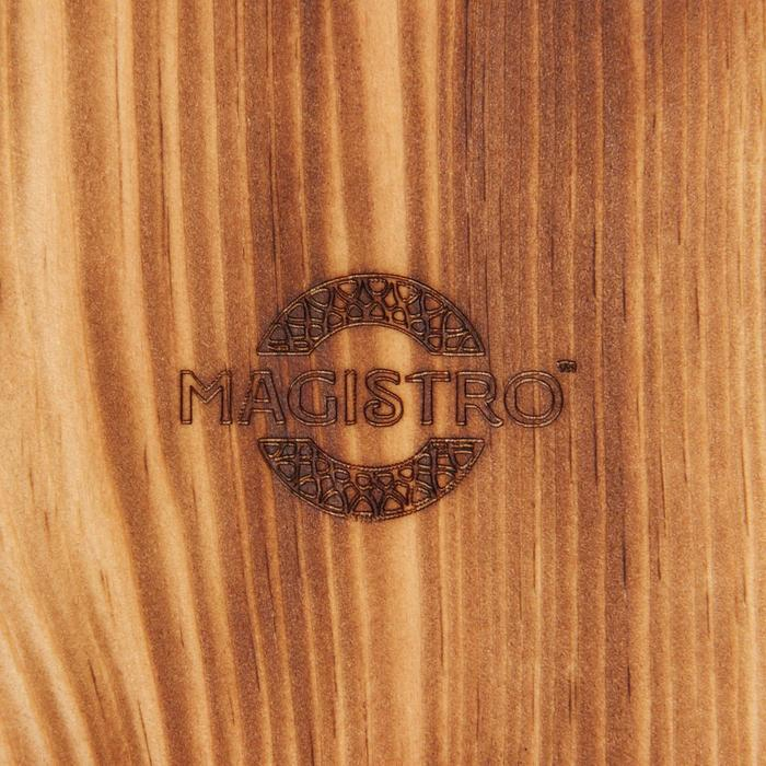 Доска разделочная, для подачи на ножках из натурального кедра Mаgistrо, 38&times;17&times;6,5 см, обожжённая