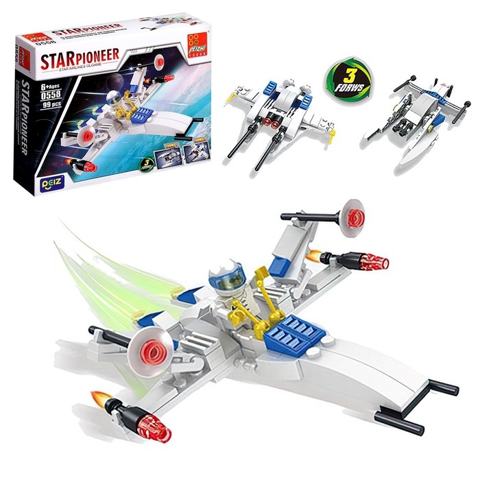 Конструктор Космос &laquo;Звездолёт&raquo;, 3 в 1, 99 деталей