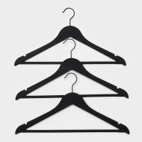 Плечики - вешалка для одежды LaDо́m Soft-touch, 44&times;3&times;23,5 см, 3 шт, с перекладиной, широкие плечики