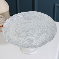 Блюдо сервировочное &laquo;Античная роза&raquo;, d=28 см, на ножке, цвет платиновый