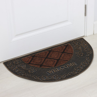 Коврик придверный полукруглый Доляна &laquo;Welcome узорный&raquo;, 45&times;74 см