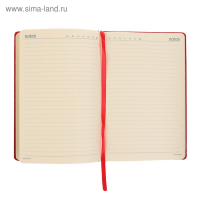 Ежедневник недатированный А5, 160 листов Megapolis, твёрдая обложка, искусственная кожа, красный