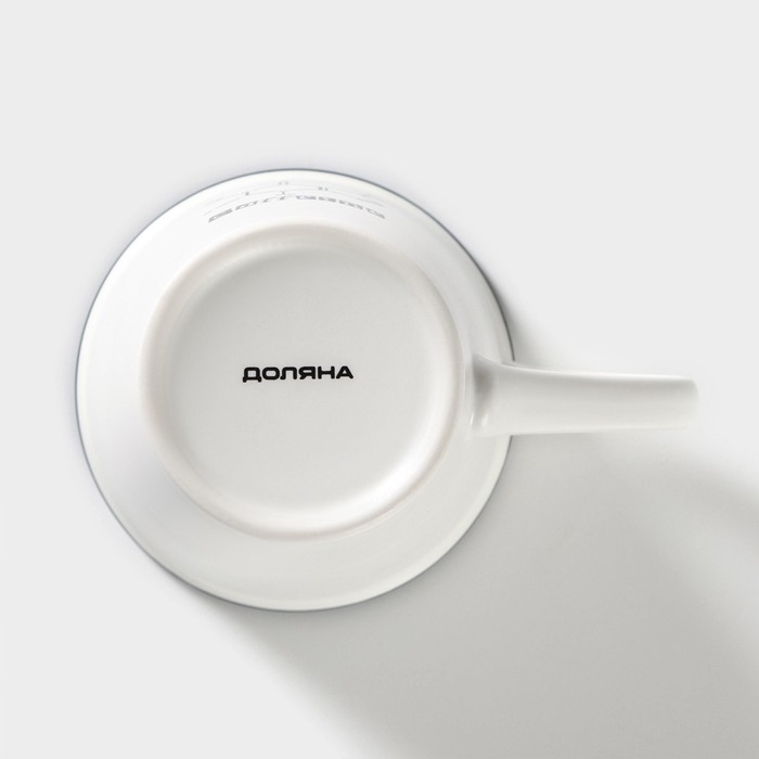 Кружка фарфоровая Доляна &laquo;Формула кофе&raquo;, 340 мл, цвет белый и чёрный