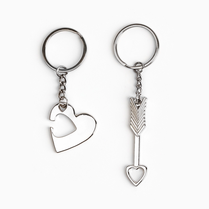 Брелок для ключей парный, &laquo;Беру твое сердечко в заложники&raquo;, металл, 9 х 14 см