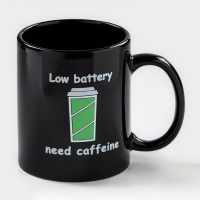 Кружка - хамелеон керамическая Доляна &laquo;Кофе&raquo;, 350 мл, цвет чёрный