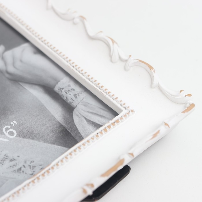 Фоторамка полистоун 10х15 см Фоторамка полистоун 10х15 см "Бант" белая 14х20,5 см