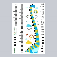 Наклейка пластик интерьерная цветная ростомер "Динозаврик Ноа" 60x90 см Наклейка пластик интерьерная цветная ростомер "Динозаврик Ноа" 60x90 см