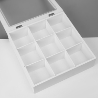 Подставка универсальная &laquo;Шкатулка дерево&raquo; 9 ячеек, 24&times;24&times;7 см, цвет белый