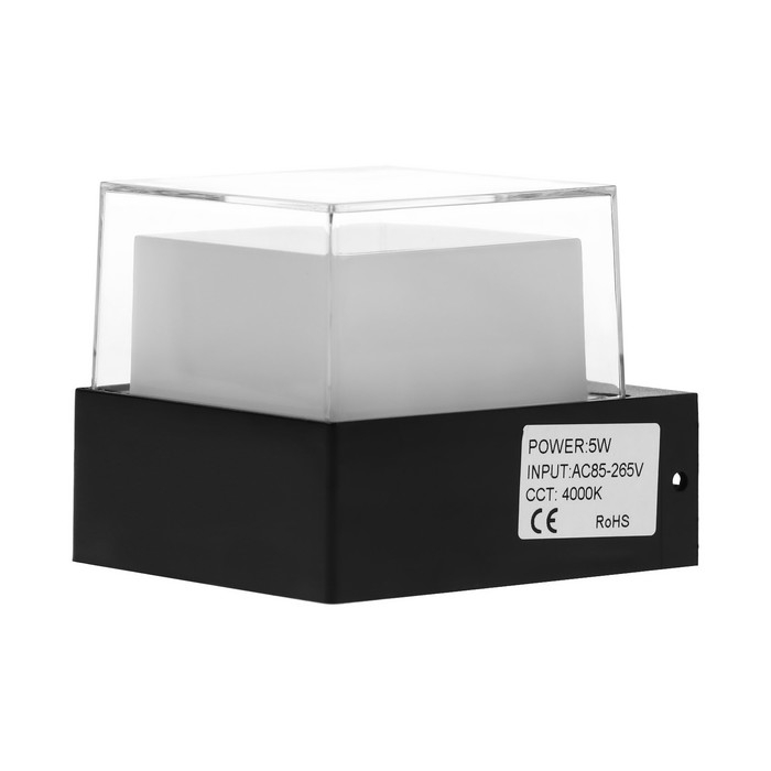 Светильник фасадный «Гранд», FSD-038, 5 Вт, 4000К, IP65, 220 В, пластик, черный Светильник фасадный «Гранд», FSD-038, 5 Вт, 4000К, IP65, 220 В, пластик, черный