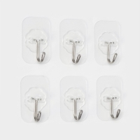 Крючки самоклеящиеся Доляна &laquo;Классика&raquo;, 6 шт, цвет прозрачный