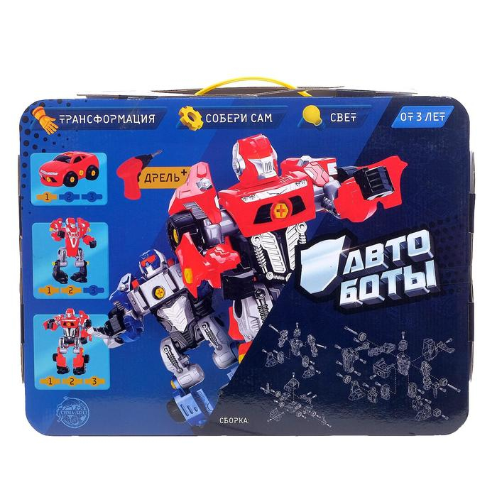 Конструктор-машина &laquo;Мега робот&raquo;, 3 в 1, со световым шуруповёртом, работает от батареек